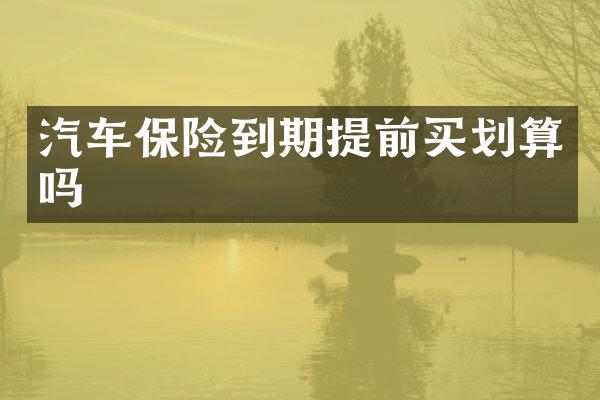 汽车保险到期提前买划算吗