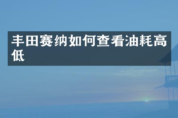 丰田赛纳如何查看油耗高低