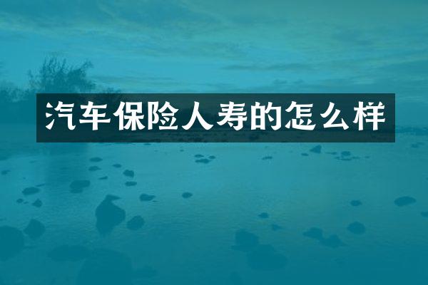 汽车保险人寿的怎么样