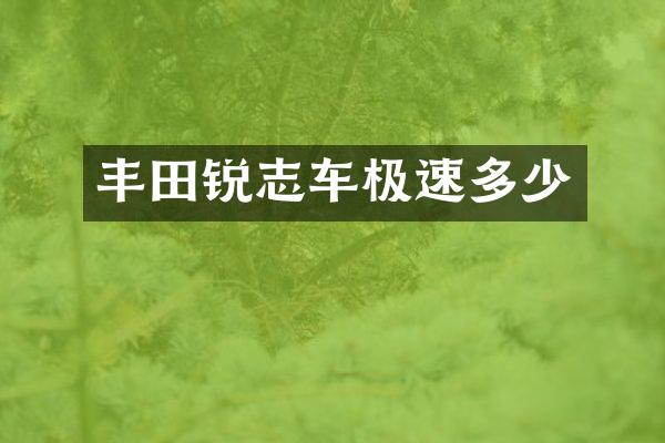 丰田锐志车极速多少