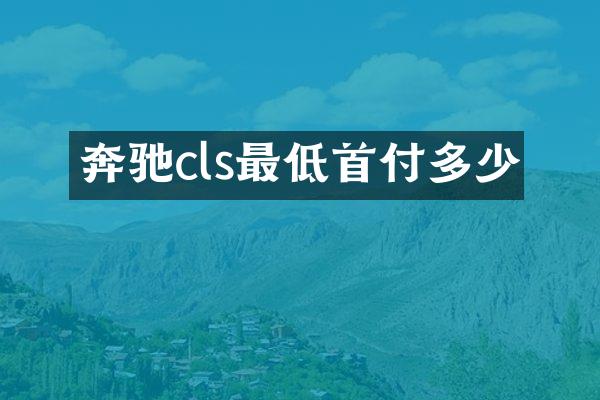 奔驰cls最低首付多少