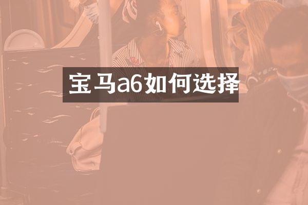 宝马a6如何选择