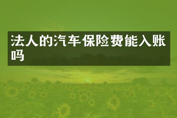 法人的汽车保险费能入账吗