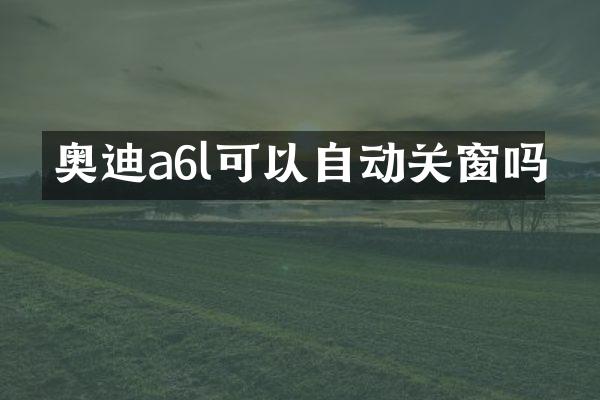 奥迪a6l可以自动关窗吗
