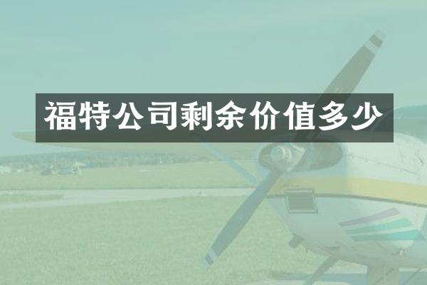 福特公司剩余价值多少