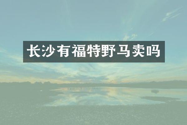 长沙有福特野马卖吗