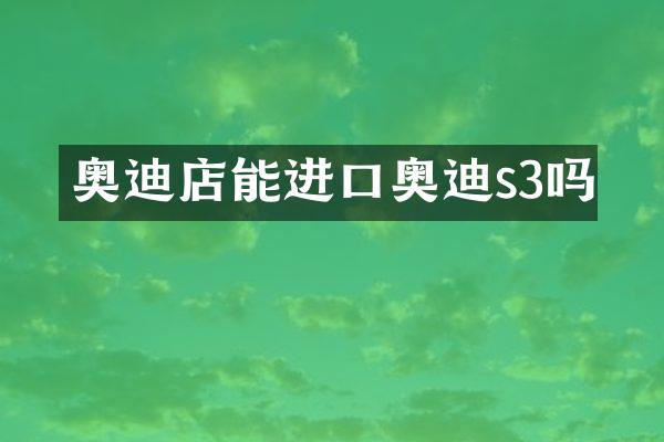 奥迪店能进口奥迪s3吗