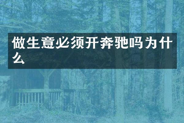 做生意必须开奔驰吗为什么