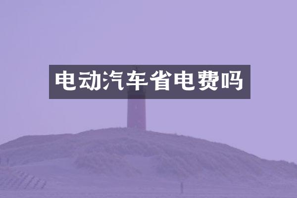 电动汽车省电费吗