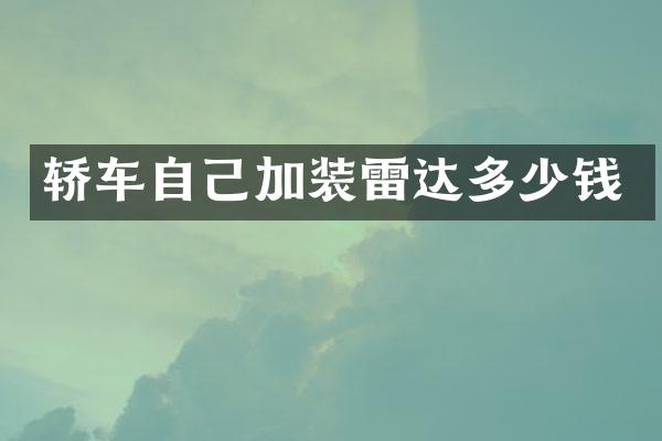 轿车自己加装雷达多少钱