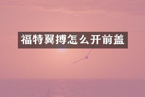 福特翼搏怎么开前盖