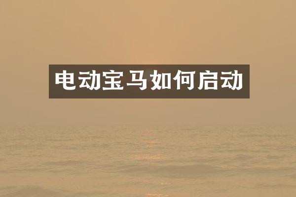 电动宝马如何启动