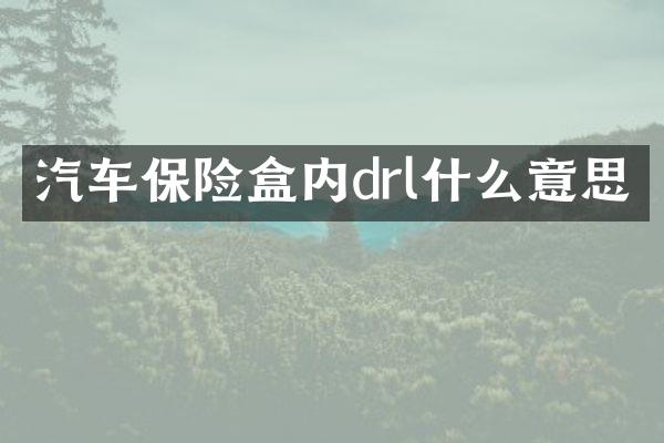 汽车保险盒内drl什么意思