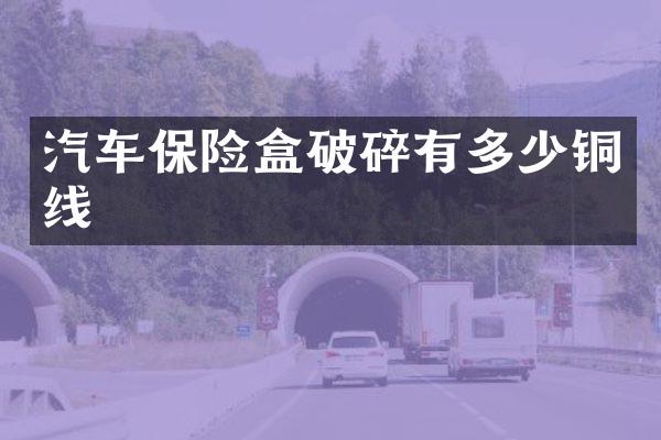 汽车保险盒破碎有多少铜线