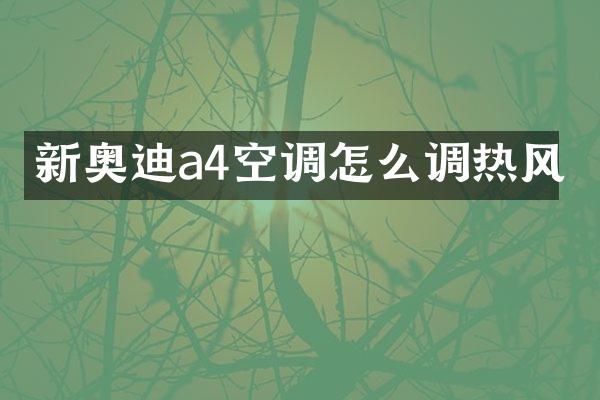 新奥迪a4空调怎么调热风
