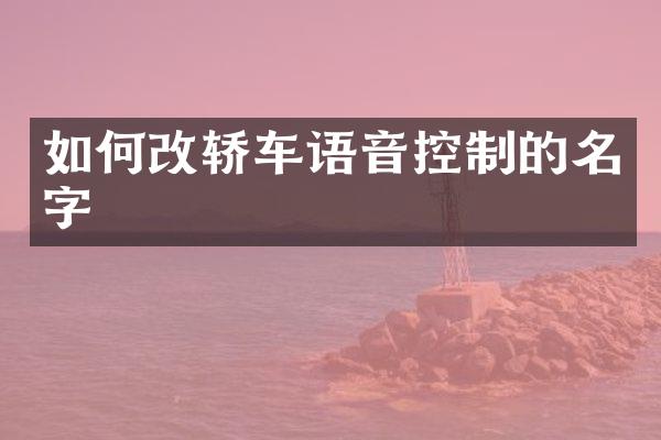 如何改轿车语音控制的名字