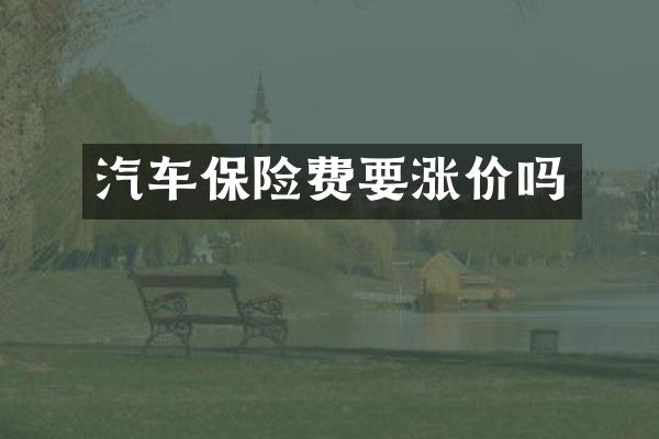 汽车保险费要涨价吗