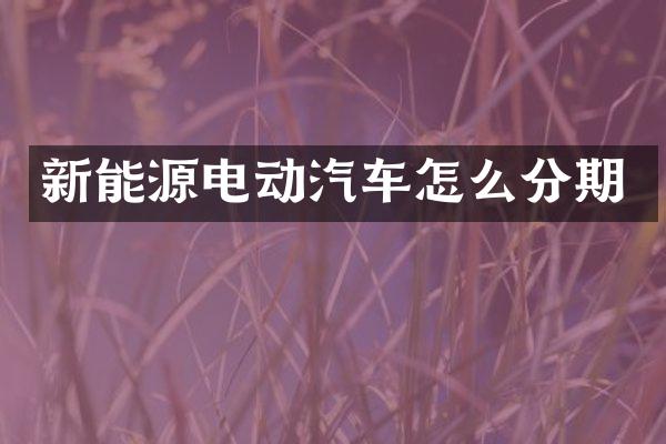 新能源电动汽车怎么分期