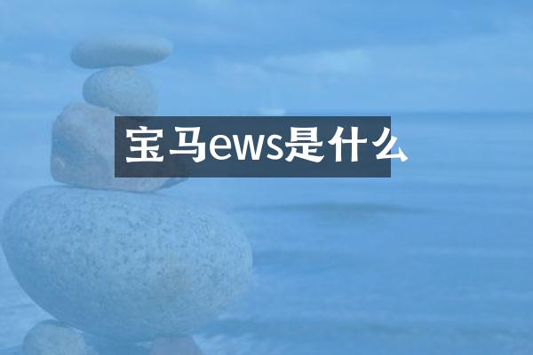 宝马ews是什么
