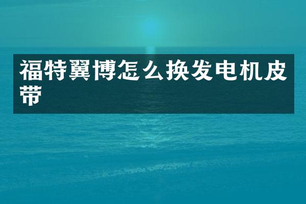 福特翼博怎么换发电机皮带