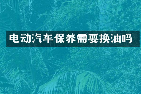 电动汽车保养需要换油吗