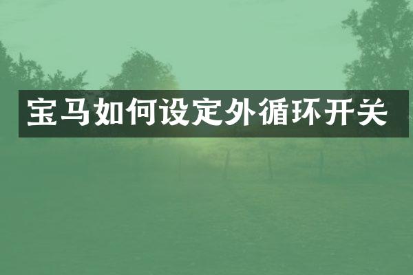 宝马如何设定外循环开关