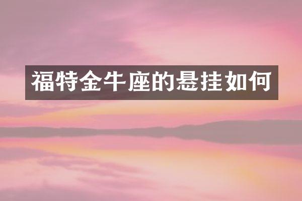 福特金牛座的悬挂如何
