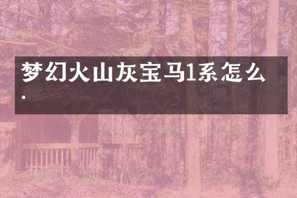 梦幻火山灰宝马1系怎么样