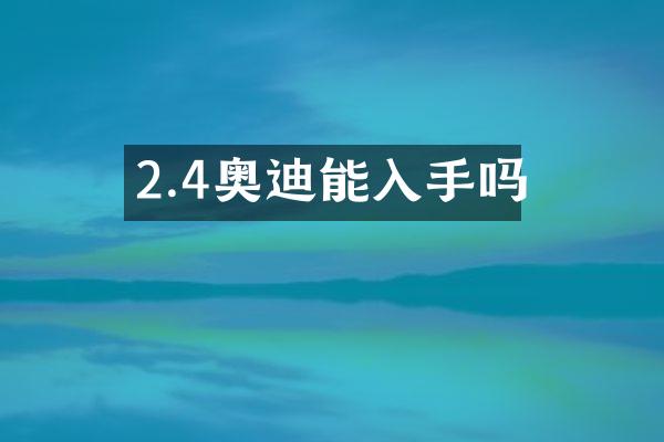 2.4奥迪能入手吗