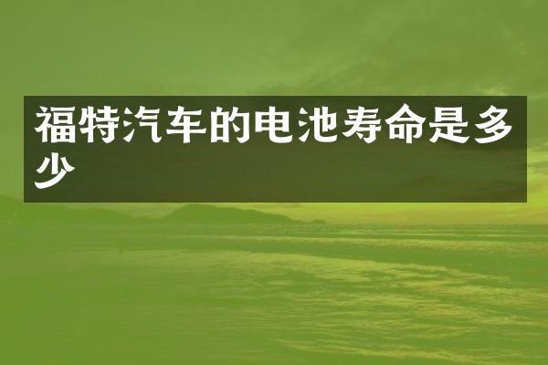 福特汽车的电池寿命是多少