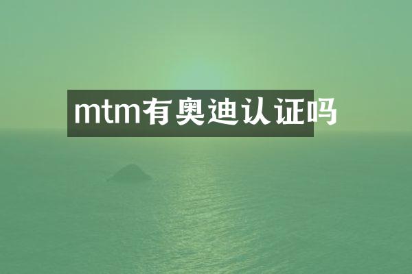mtm有奥迪认证吗