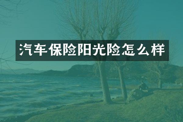 汽车保险阳光险怎么样
