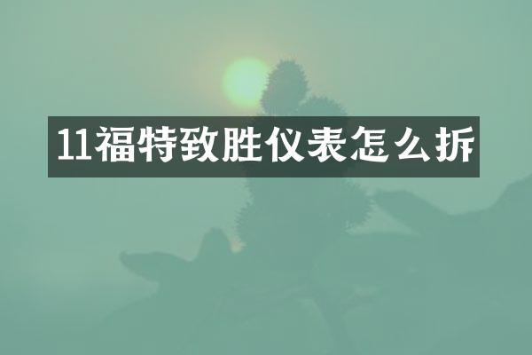 11福特致胜仪表怎么拆