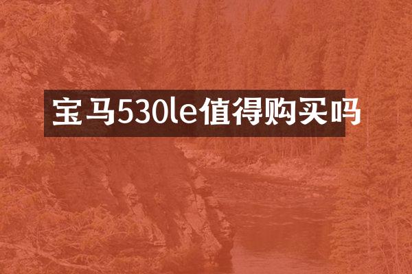宝马530le值得购买吗