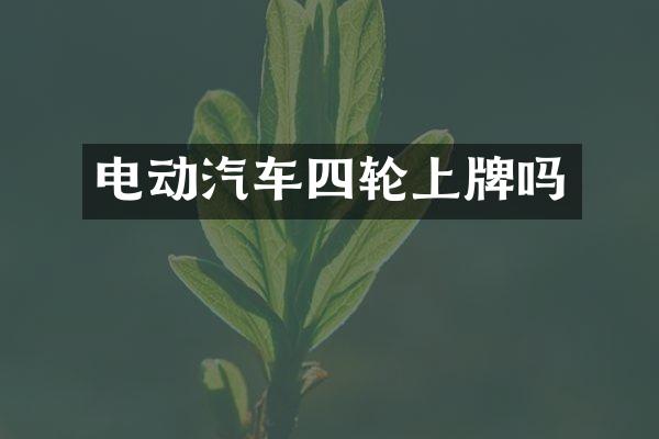 电动汽车四轮上牌吗