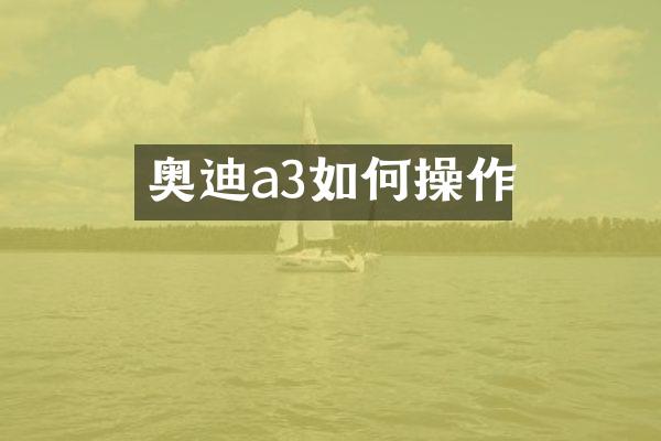 奥迪a3如作