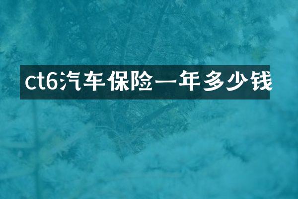 ct6汽车保险一年多少钱