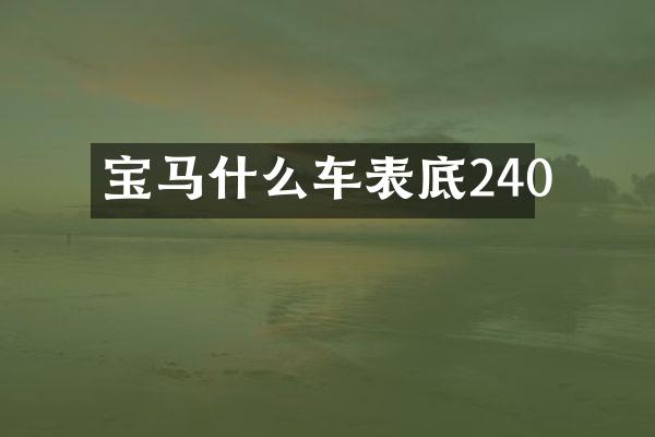 宝马什么车表底240