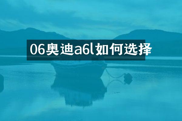 06奥迪a6l如何选择