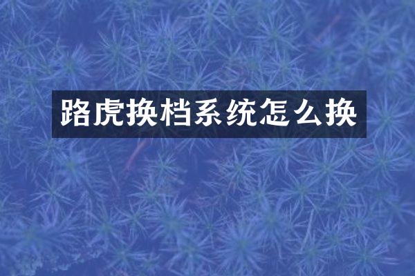 路虎换档系统怎么换