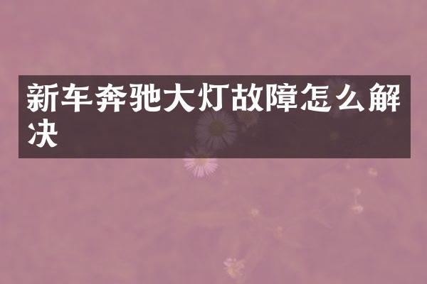 新车奔驰大灯故障怎么解决