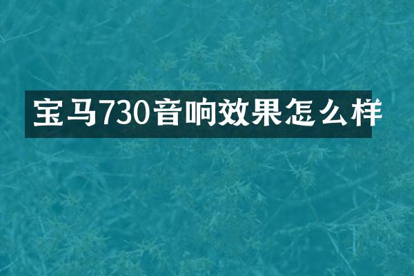 宝马730音响效果怎么样