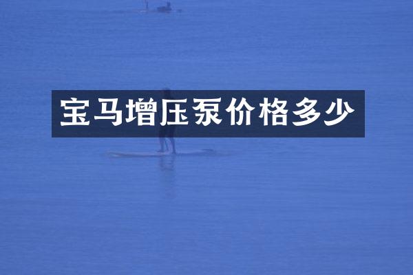 宝马增压泵价格多少