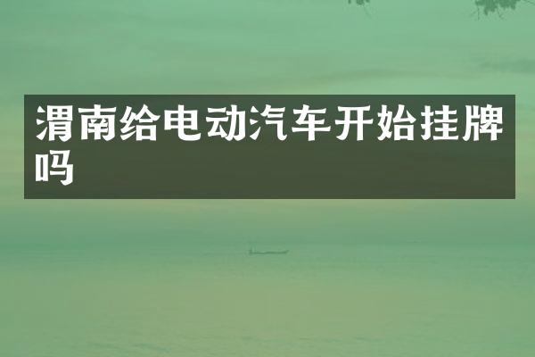 渭南给电动汽车开始挂牌吗