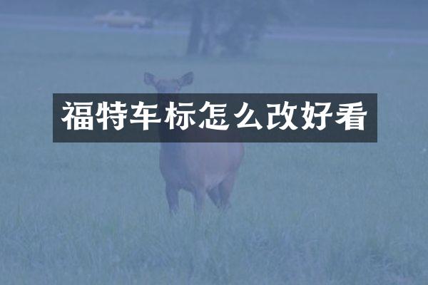 福特车标怎么改好看