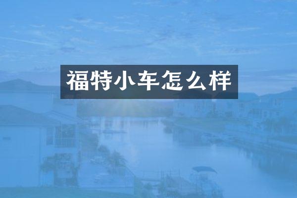 福特小车怎么样