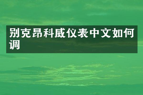 别克昂科威仪表中文如何调