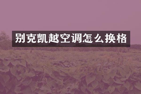 别克凯越空调怎么换格