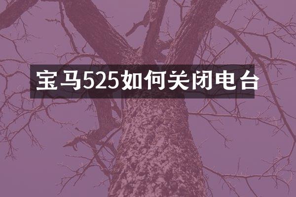 宝马525如何关闭电台