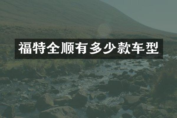 福特全顺有多少款车型